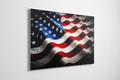 20x30 HD Metal Print - American flag angled wall view